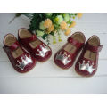 Patent Leather Toddler Girl Squeaky Shoes with Sliver Crown&Shining Stones